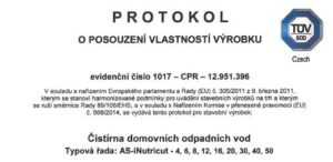 Protokol o posúdení vlastnosti vyrobku